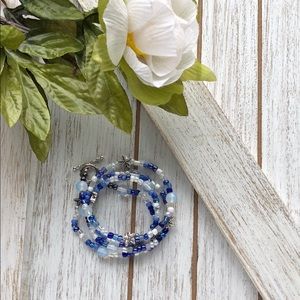 Opalite & Seed Bead Wrap Bracelet with Starfish